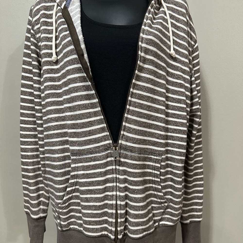 Old Navy Brown and White Zip Up